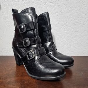 Fly London Klea Black Leather Booties